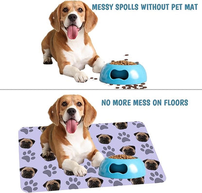 Personalized Dog Cat Mat with Name Photo Custom Placemat Feeding Mats for Food and Water Customized Non-Slip Waterproof Doormat for Bowls Outdoor Indoor Floors Gifts for Pet Owner