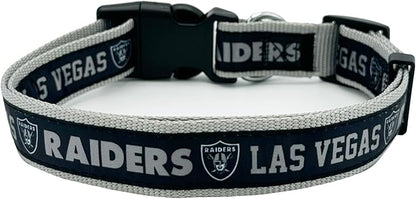 Pets First NFL Raiders Licensed PET COLLAR, Medium - Heavy-Duty, Strong, and Durable Dog Collar. Available in 31 Football Teams and 4 Sizes