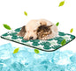 NWK Pet Cooling Mat - Ice Silk Cooling Mat for Dogs & Cats Portable & Washable Pet Cooling Blanket, Car Seats, Beds for Summer (1, Green Leaf, 20'' X 27'' X 0.3'')