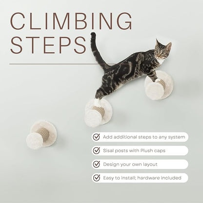 TRIXIE Wall Mount Cat Tree Steps Set | Brown | 3 Steps | Cat Furniture 49915,Large