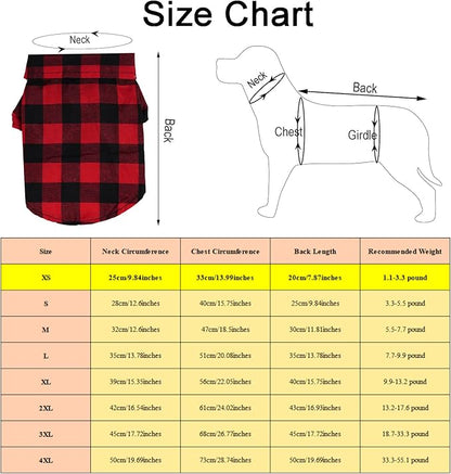 Tongcloud 3 Pack Plaid Puppy Cat Shirt Cute Cat Shirt Dog Shirt for Extra Small Dogs Cats Birthday Party and Holiday Photo