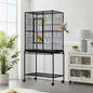 Large Bird Cage,62.6" H Big Bird Cage with Stand for Parakeets Parrots Conures Lovebird Cockatiel Black