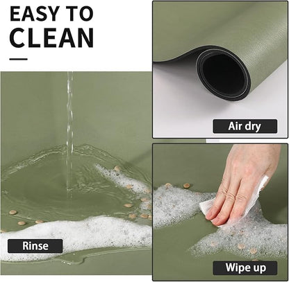 Dog Food Mat - Absorbent Cat Mat for Food and Water, No Stains Pet Feeding Bowl Mat, Easy to Clean Pet Placemats, Quick Dry Dog Water Dispenser Mat for Messy Drinkers | Paw Green 24"x36"