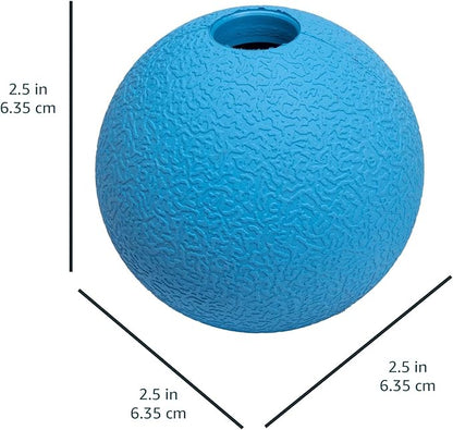 Amazon Basics Interactive Bouncy Supreme Durable Natural Rubber Dog Toy Balls, Easy to Clean, 2.5 inch, Blue, Orange, Pack of 3