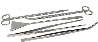 A2Z-Aquascaping Maintenance Tools Accessories,Anti-Rust Stainless Steel Tweezers Scissors Spatula for Aquarium Tank Clean, Fish Tank, Bonsai, Algae Scrapers (Set of 5 Pcs in A Case)