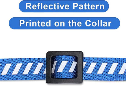 Pawtitas Personalized Blue Reflective Cat Collar – Adjustable Custom Collar with Safety Buckle, Removable Bell, and Engraved Name & Phone Number for Kittens and Adult Cats