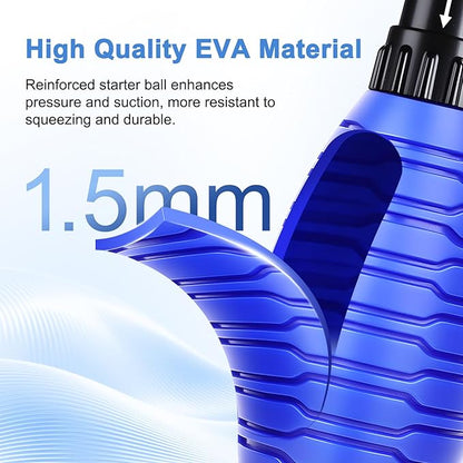 fishkeeper Siphon Ball Pump Head Replacement – Compatible with FK018 and Most Manual Aquarium Gravel Cleaners, 80GPH High Pressure Quick Start Vacuum Pump for Easy Water Change (Small)