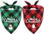 Christmas Dog Bandanas 2PCS-Small,Classic Plaid Triangle Holiday Scarf with Santa and Snowman Prints,Winter Pet Outfit for Boys and Girls,Red Green Plaid Dog Costume for Small Dogs and Cats