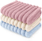 LINENLUX 1 Pack 3 Soft Dog Blanket Washable Warm Fleece Cat Blankets for Pet Puppy Fluffy Calming Flannel Pink/White/Blue Medium