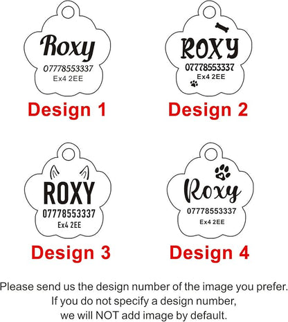 EDSG Cat Dog Tags Personalized for Pets, Dog Name Tags Cat Name ID Tag, Engraved Dog Tags Dog ID Tags Small Glitter Bling ID Tag Paw Print for Cat Pet Dog Puppy(Silver,Design 1)