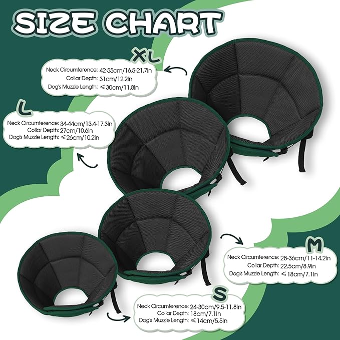 Dog Cone Collar Soft Cone for Medium Dogs After Surgery Adjustable Elizabethan Collar for Dogs to Stop Licking Wounds, Biting Stitches Professional Pet Recovery Cones E-Collar for Dog