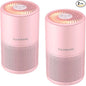 FULMINARE Air Purifiers for Home H13 True HEPA Air Filter Quiet Air Cleaner With Night Light Portable Small Air Purifier for Bedroom Office Living Room (Pink 2 Pack)