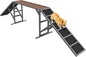 PawHut Wooden Dog Agility Equipment with Safety Bar, Non-Slip Surface, Dog Playground Ramp, Pet Obstacle Course for Backyard, Park, Walk and Pause Training, Gray