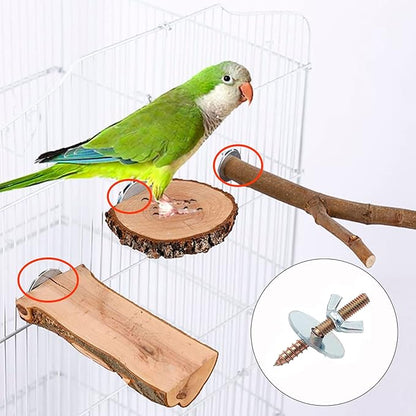 Bird Cage Hardware - 10 Sets of Screws, Washers, Wing Nuts & Drill Tool for Fixing Perch, Food Bowls & Breeding Box