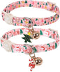 Cat Collar-2Pack Autumn Orange Plaid Kitten Collars-Halloween Plaid Breakaway Kitty Collars-Cute Kitty Pendants,Yellow Orange Grid Cat Collar with Bell, for Girl & Boy Cats