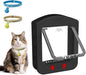 [ALUMANI] Cat Door for Interior Door and Exterior Door, 4 Way Locking Cat Door with Magnetic Flap, Collar Activated Pet Door, 2pcs of Cat Magnetic Collars, Black
