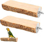 2PCS Natural Wood Bird Perch Platform for Cage - Parrot Perch Stand for Conures, Cockatiels, Budgies, Lovebirds, Parrotlets, Small Bird Cage Accessories & Wooden Perches for Small Parrots