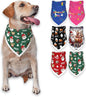 Christmas Dog Bandanas Santa Claus Dogs Scarf for Boy and Girl,Reflective Dog Bandana for Night Safety,Adjustable Cat Dogs Triangle Pet Scarves for Small Dogs,Green,S