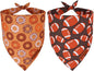 ADOGGYGO Dog Bandanas Boy Girl, Reversible Football Donuts Pet Scarf, Premium Fabric, Adjustable Fit Brown Football Bandanas for Extra Large Dogs (X-Large)