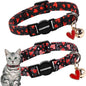 Cat Collar,2 Pack Cat Collars Breakaway with Bell, DOGWONG Safety Buckle Valentine's Day Cat Collar Cute Heart for Girl Boy Cats and Small Dogs，Adjustable 7-12 Inch,Pet Supplies Accessories