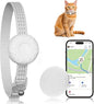 Smart Cat GPS Tracker, Compatible with Apple Find My App (Only iOS), No Monthly Fee, Waterproof (White Tracker, White Cat Collar)