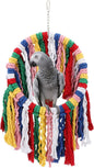 Wontee Bird Rope Chewing Toys Parrot Cage Bite Toys Colorful Hanging Ring Swing Perch for Cockatiel Conure Quaker African Grey Amazon Parrots