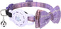 Airtag Cat Collar with Bells and Bowtie -Safety Elastic Band Kitten Collar for Apple Air Tag Holder- Cute GPS Cat Tracker Collars for Girl Boy Cats and Puppies, Adjustable 8"-12" Purple