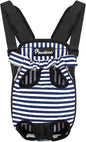 Pawaboo Pet Carrier Backpack, Adjustable Pet Front Cat Dog Carrier Backpack Travel Bag, Legs Out, Easy-Fit for Traveling Hiking Camping for Small Medium Dogs Cats Puppies, Medium, Blue & White Stripes