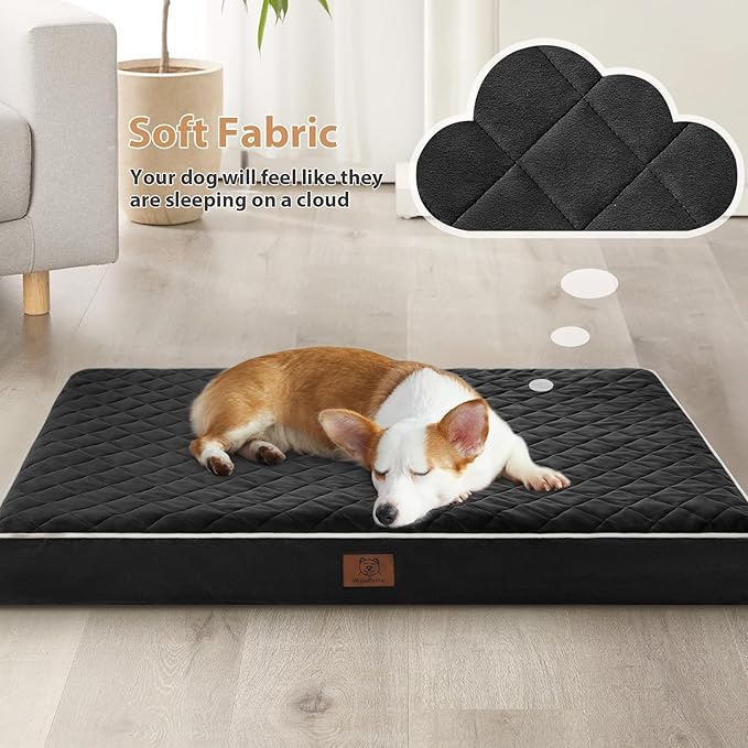 WNPETHOME Orthopedic Dog Bed Medium Size Dog, Waterproof Medium Dogs Bed with Removable Washable Cover, Multi-Needle Quilting Dogs Crate Bed