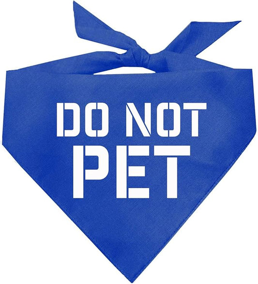Do Not Pet Dog Bandana (Royal, OS 157)