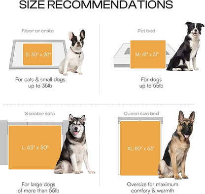 Luciphia Waterproof Pet Blanket for Medium Large Dogs Soft Cat Sherpa Calming Thick Cover Leakproof Cozy Puppy Sofa Bed Car Couch Protector(Beige,80x63 inches)