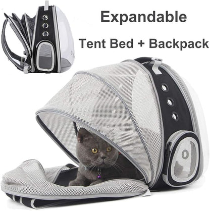 Cat Bubble Backpack with Fan, Fit up to 12 lbs, Space Capsule Astronaut Clear Window Pet Travel Carrier Backpack for Cat and Small Puppy
