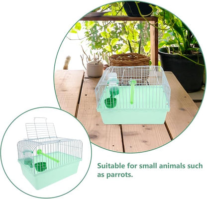 BESPORTBLE Portable Bird Travel Carrier Cage with Perch Food Box Waterer Transparent Bird Parrot Carrier Hamster cage