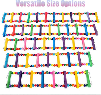 Bird Toys for Parrots Parrot Bridge, Swing Toys, and Ladders for Macaws, African Greys, Budgies, Cockatiels & Parakeets - Wooden Bird Ladder and Swing Toys for Play and Training (30Inch - 12 Ladders)