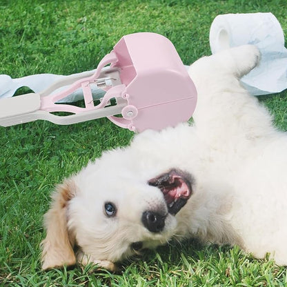 Heavy Duty Portable Poop Picker with Long Handle, Foldable Pet Waste Grabber for Walking and Outdoor Use, Lavender Color Cleaning Tool for Puppies and Adult Dogs