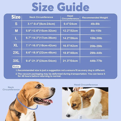 IDOMIK Dog Recovery Collar, Waterproof Soft Dog Cone After Surgery, Comfy Protective Elizabethan Collar Alternative for Dogs Cats, Adjustable Pet Neck Donut Cone Anti-Licking Biting Wounds,Blue,XL