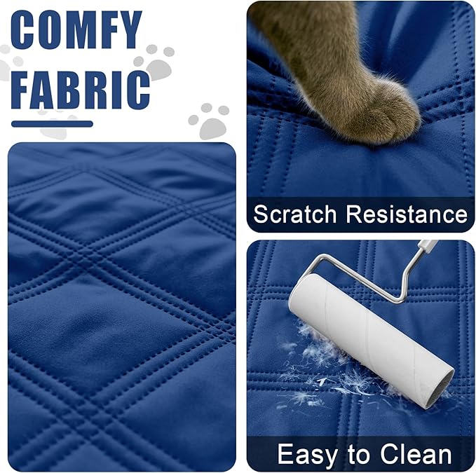 Smiry Waterproof Dog Bed Cover Blanket 52x82, Soft Reversible Pet Blanket, Washable Leakproof Cats Dogs Couch Cover for Sofa, Couch, Furniture, Navy/Navy