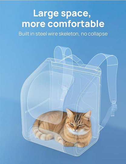 Pecute Cat Backpack Carrier, Large Space Cat Bubble Backpack, Breathable Cat Carrier, Shaded Dog Backpack Carrier, Ergonomic 3D Design for Travel, Hiking, Walk, Suitable for Shopping, Car, Vet, Green
