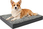 Dog Bed Medium Size Dog, Orthopedic Flannel Pet Bed with Removable Washable Cover, Waterproof Indestructible Medium Dogs Bed with Anti-Slip Bottom, Egg Crate Memory Foam Pad, 29.0"x18.0"x3.0", Grey