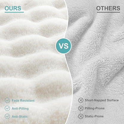 Orthopedic Dog Bed for Extra Large Dog, Soft and Warm Faux Fur Sofa for Giant Pet Up to 150 lbs, Foam Bolster Anti-Slip Couch with Washable Removable Cover, XXL 48x35x8 inch, Beige
