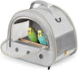 halinfer Small Bird Travel Carrier for Parakeet Budgies Parrot Cockatiel Conure, Portable Lightweight Clear Front Window with Horizontal Bar for 2 Birds Standing Perch