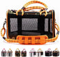 Buddy's Best Airline Approved Pet Carrier – Army Camo & Orange for Dog or Cat, Fits Under Seat, TSA Compliant, Ventilated Mesh Design w/Waterproof Base & Reflective Strips