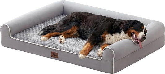 Large Dog Beds Large Sized Dogs 45x35x7 Inch, Orthopedic XXL XL Dog Bed for Medium Size Dogs, Big Waterproof Couch Sofa with Removable Washable Cover for Pet, Light Grey
