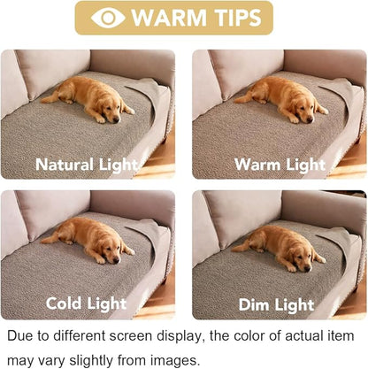 H.VERSAILTEX Non Slip Pet Couch Cover Chenille Dog Bed Protector Thick Soft Sofa Slipcover Pet Friendly Washable Couch Cushion Covers for Pets (52" x 82", Sand)