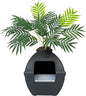 Good Pet Stuff Hidden Litter Box Planter, Decorative Cat Litter Enclosure with Carbon Filter, Artificial Plant, Easy Clean, Indoor Design, Courtyard Square Style, Essentials Kit, Black Suede