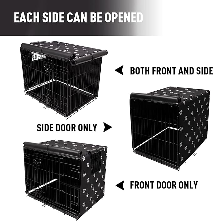 Pet Prime Dog Crate Cover for Wire Cages 24 30 36 42 48 Inch Outdoor Pet Kennel Cover Machine Wash & Dry (Cover Only) (36 Inch Crate Cover (36"x23"x25"))
