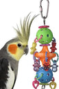 Super Bird Creations SB1083 Binky Bop Bird Toy - Engaging Enrichment Toy for Parrotlets, Parakeets, Cockatiels Toys, Small Plastic Bird Toys with Charms, Ideal for Medium Bird Size, 7.5" x 1.5"