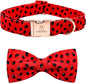 Lionheart glory Dog Collar, Watermelon Dog Collar with Bow, Summer Dog Bowtie Collar Cute Pet Collar Gift for Small Dog