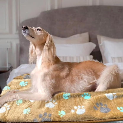 Dog Blankets for Large Dogs, 3 Pcs Dog Blanket Washable, Soft Fluffy Flannel Pet Blanket Mat Cover for Bed Couch, Cute Print Puppy Blanket 60" x 50"