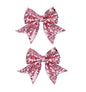 3-inch Sequined Bow Hair Clips For Baby Girls, Toddler, Kids and Young Women Birthday Party Wedding Christmas Occasions Pet Accessories Set of 2 (Pink)